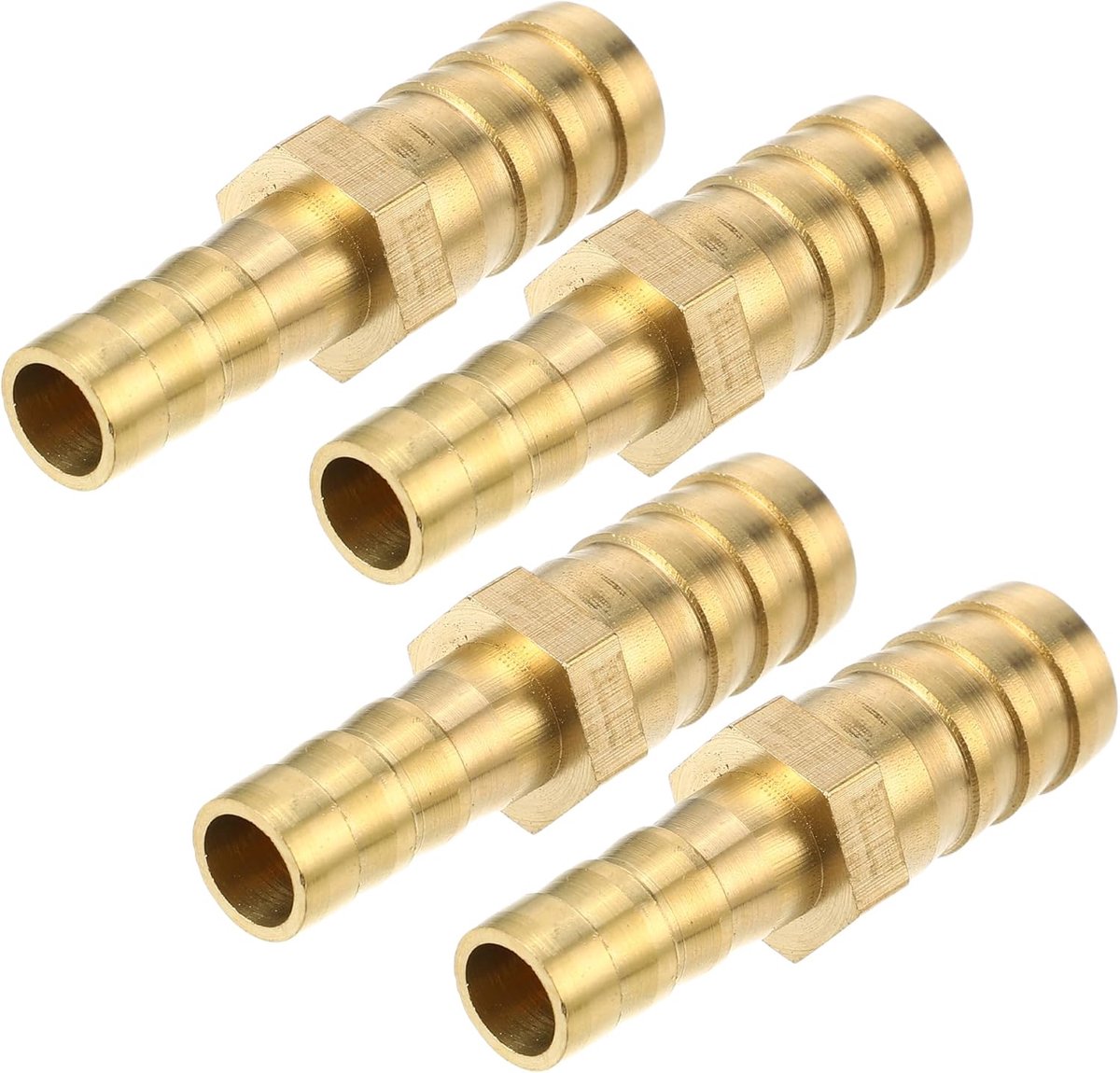 4 stuks 14 mm - 10 mm rechte vorm Barb messing slangverbinders