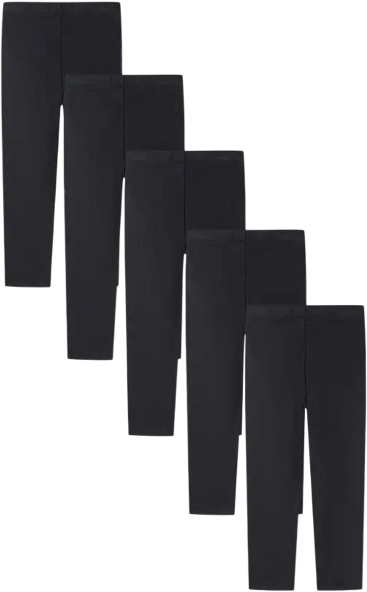 Minoti legging meisjes 5-pack katoen - zwart