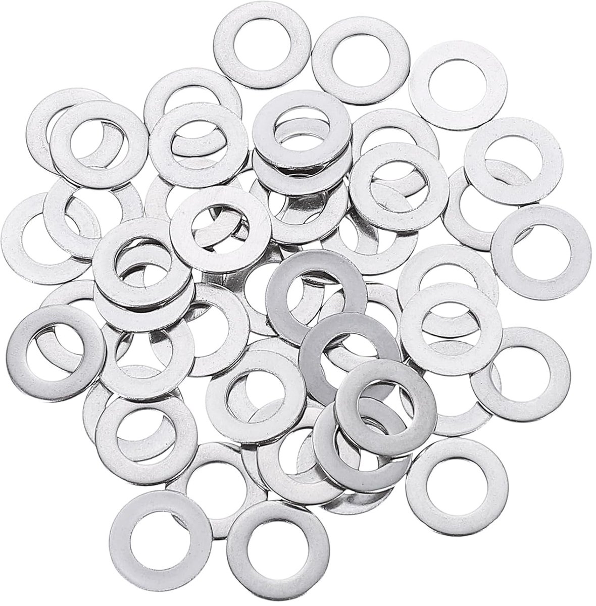 50 stuks M6 sluitringen, 6 x 12 x 0,8 mm, verdikt 304 roestvrij staal, platte afstandhouders voor schroeven, bouten, auto's, industriële machines