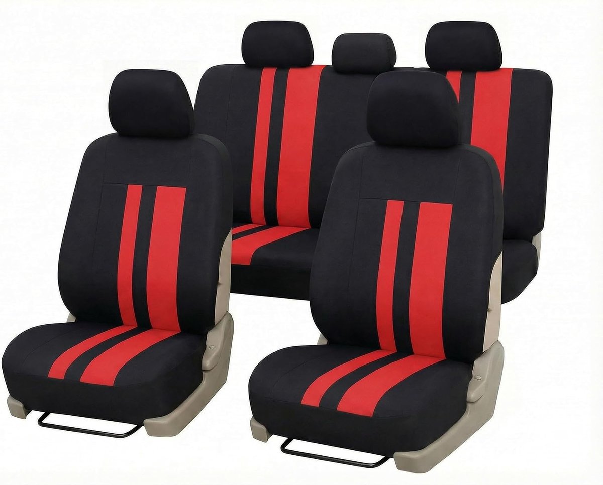 Accessori Lupex Universele LS07 Autostoelhoezen, rood, voor en achter, van polyester
