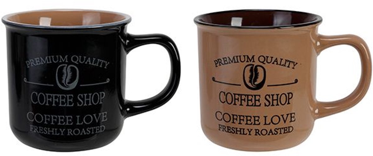 Desayuno Beker D9xh8.5cm 30cl Set 2 Ass Light Brown - Black