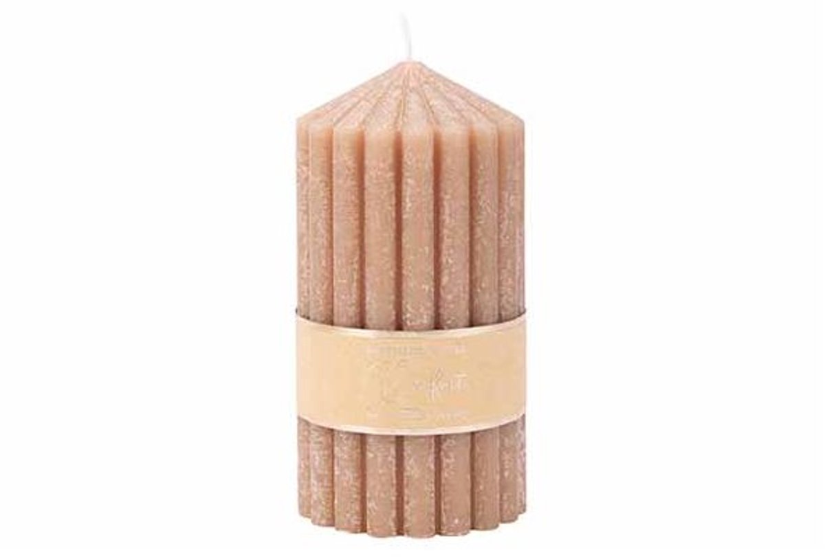 Kaars Ribble Camel 7x7xh14cm