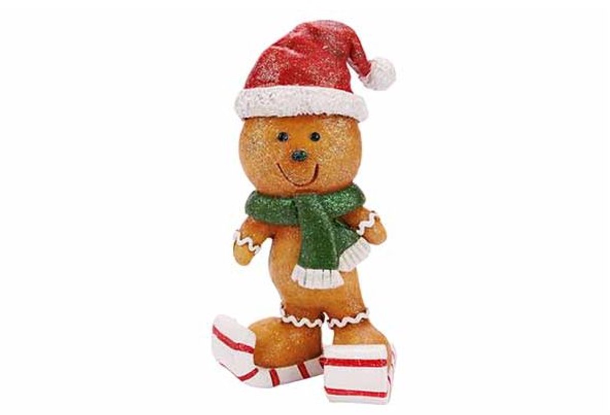 Sneeuwman Coockie Bruin 9x7xh17cm Polyre Sin