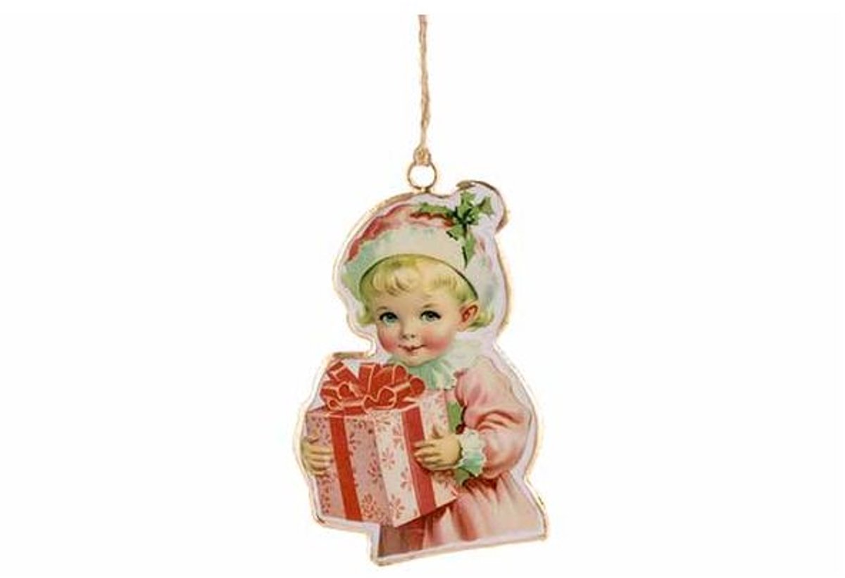 Hanger Vintage Child Roze 7x,5xh11cm Ijz Er