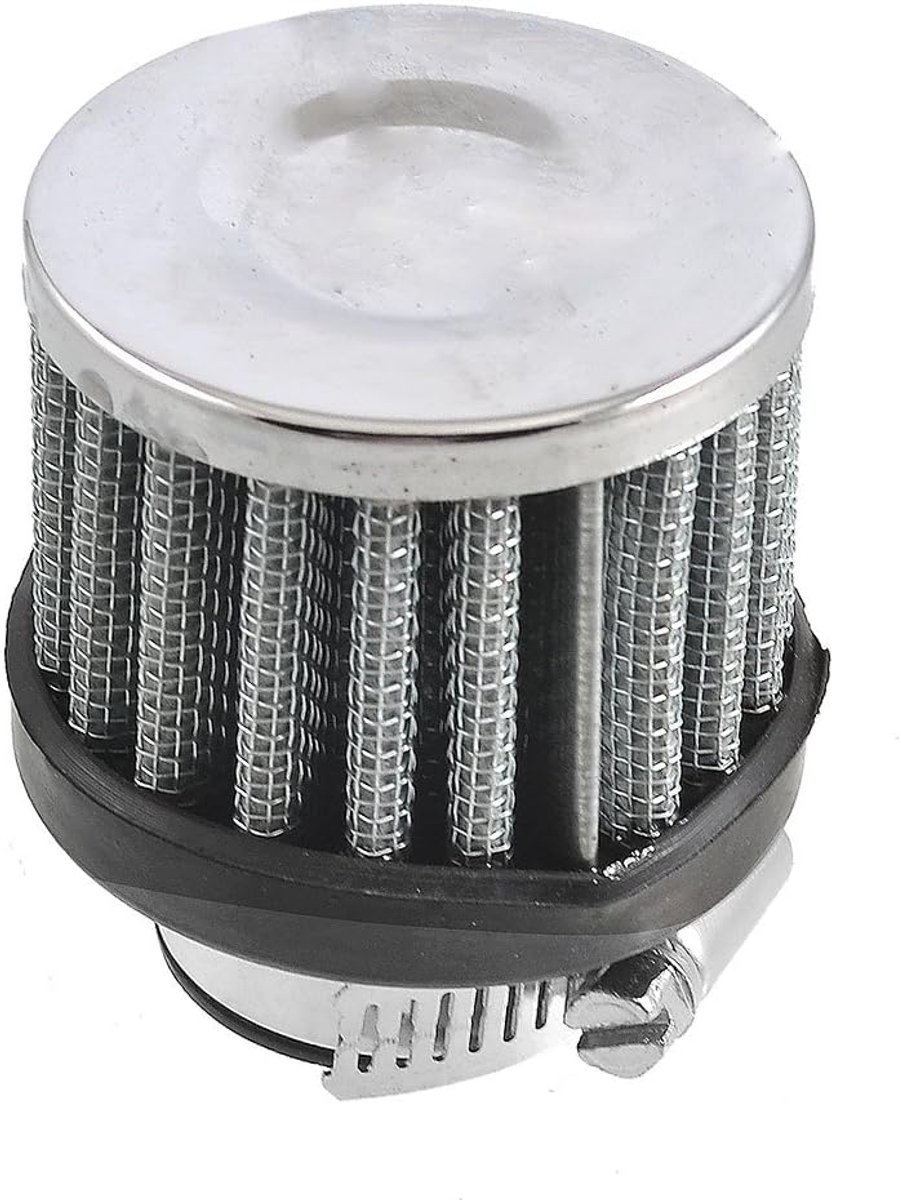 sourcingmap 18mm-25mm slang klem conische mesh auto luchtfilter zilver toon 1inch