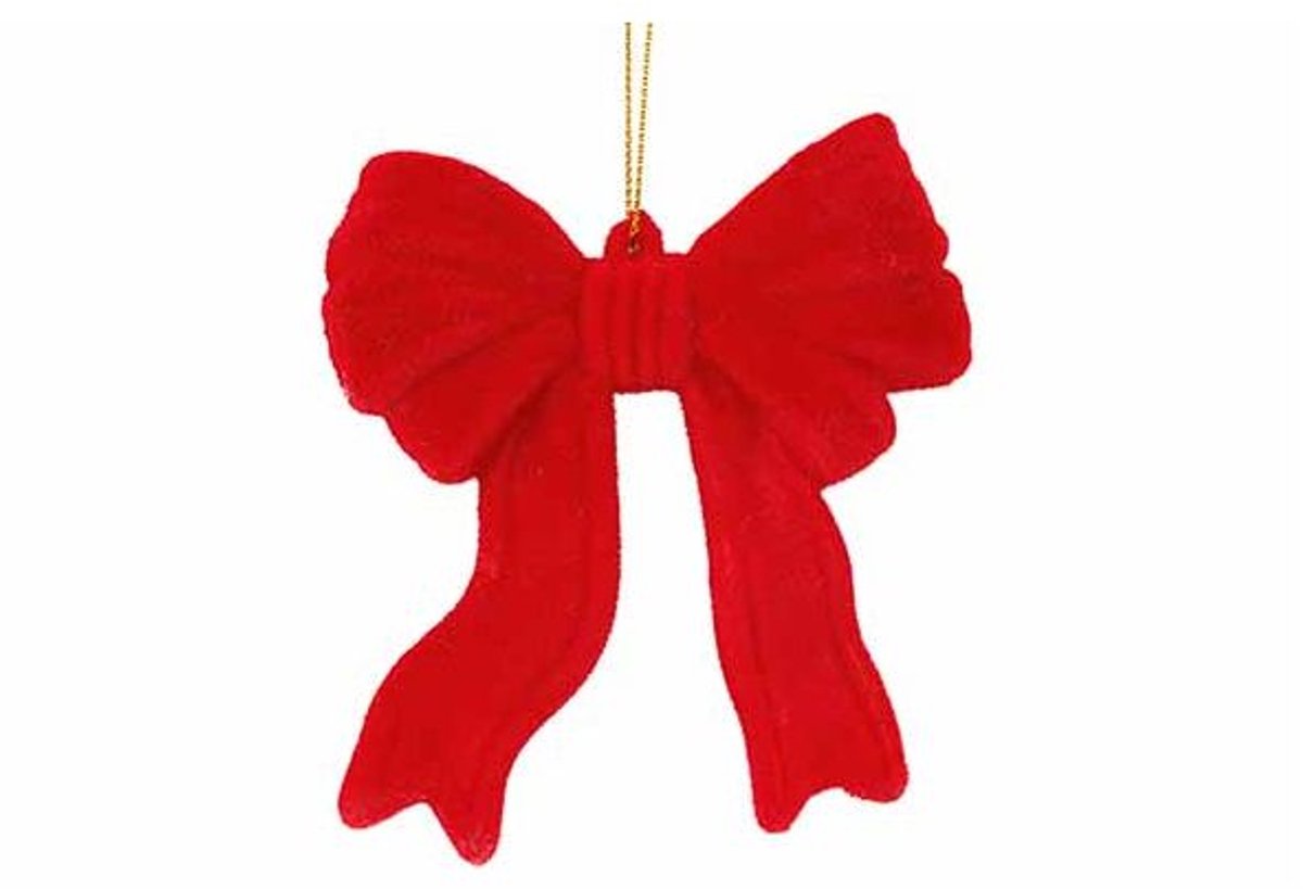 Hanger Bow Flocked Rood 10x3xh10cm Kunst Stof