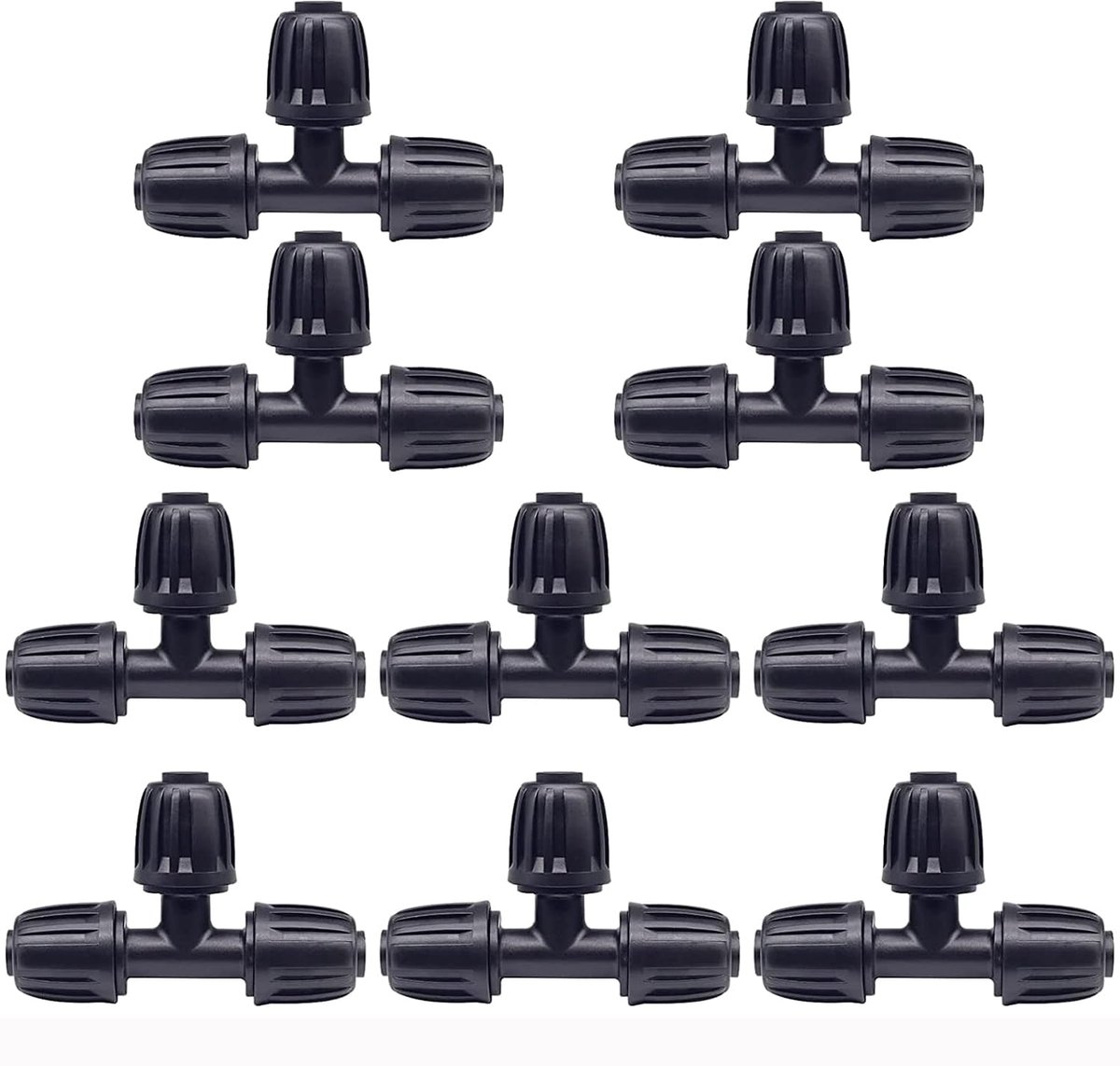 10 stuks T-stuk 1/2 inch anti-drop-kwaliteitsfitting borgmoeren aansluitingen 16 mm (diverse) (16 mm x 16 mm x 16 mm)