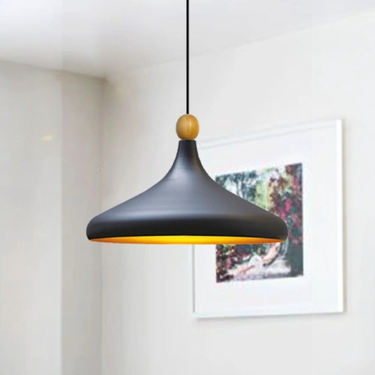 Bamyum Champion hanglamp, industriële Modern stijl, Ø35 cm, zwart metalen lamp