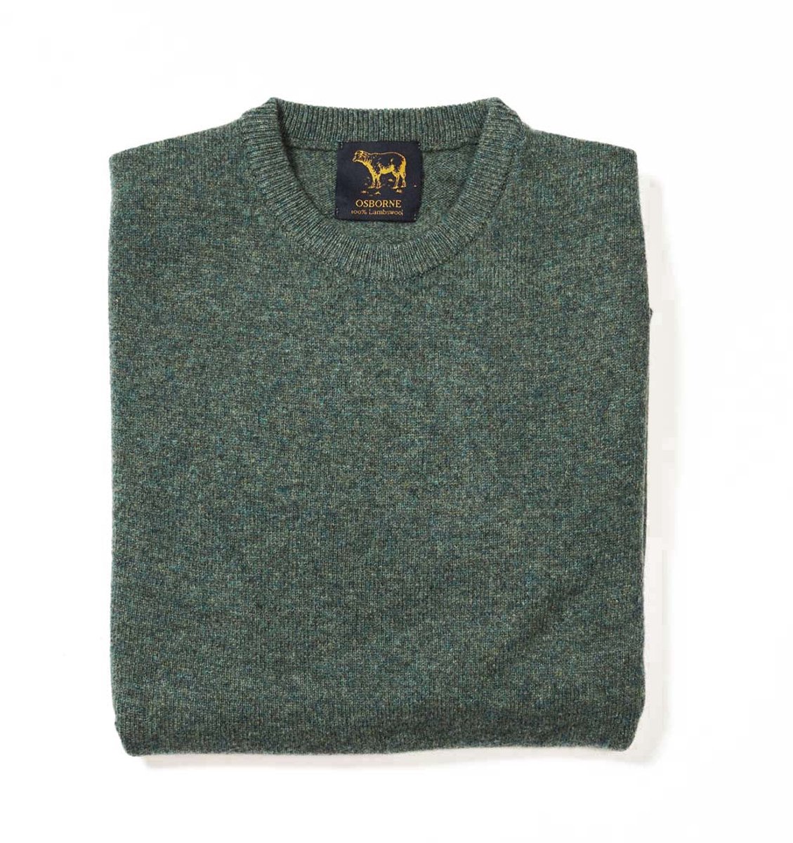 Osborne Knitwear Trui met ronde hals - Sweater heren in Lamswol - Pullover Heren - Peacock - M