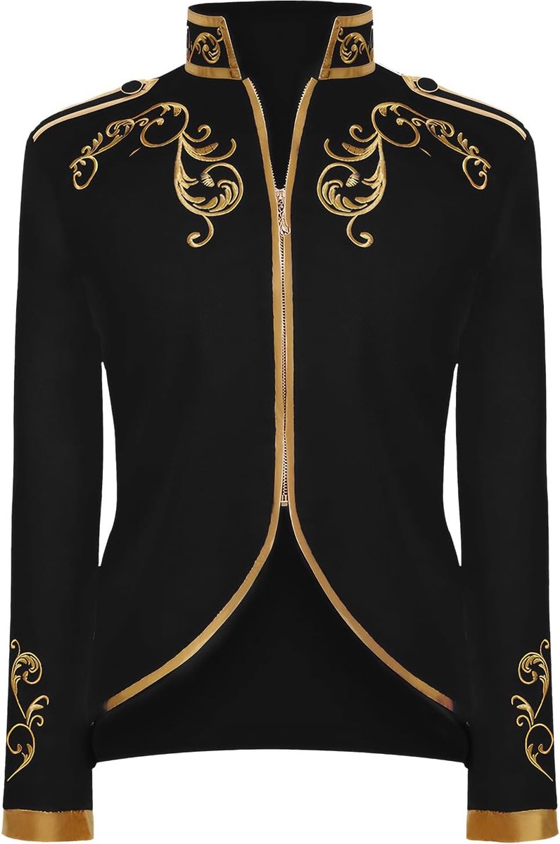 Prinskostuum voor heren, steampunk, gothic, blazer, jas, middeleeuws Victoriaanse retrokleding, Halloween, carnavalskostuum