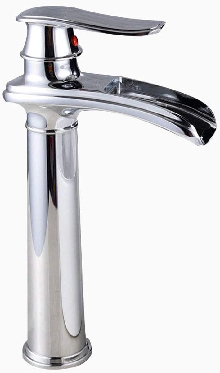 Kraan, All Copper Waterval Warm En Koud Water Kraan, Puur Koperen Badkamer Kraan,Silver