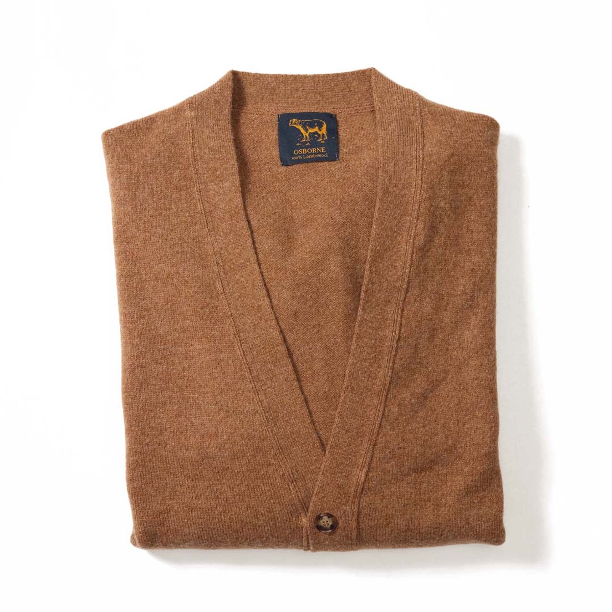 Osborne Knitwear Cardigan met knopen - Lamswol - Driftwood - L