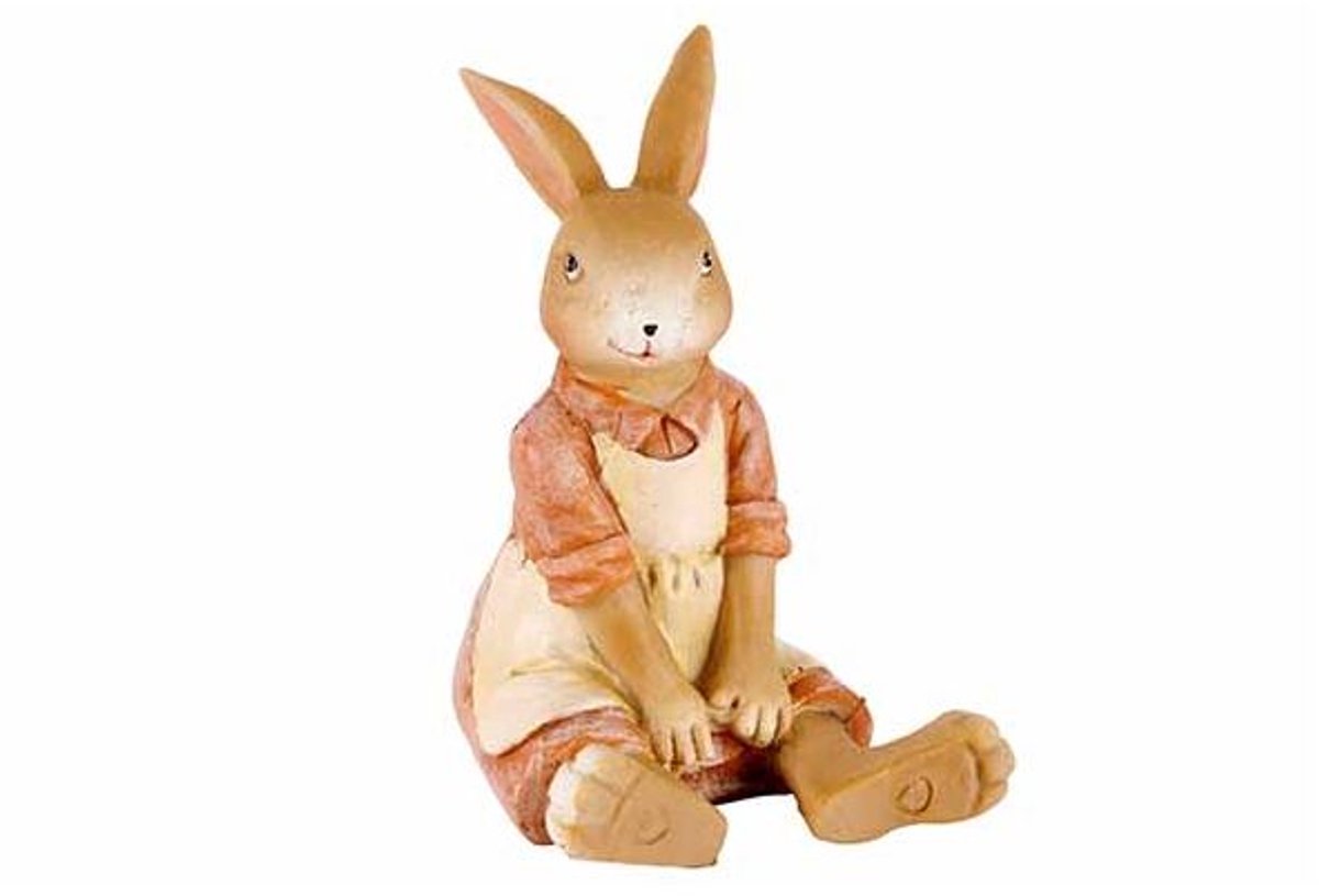 Konijn Girl Sitting Oud Roze 9x7xh12cm R Esin