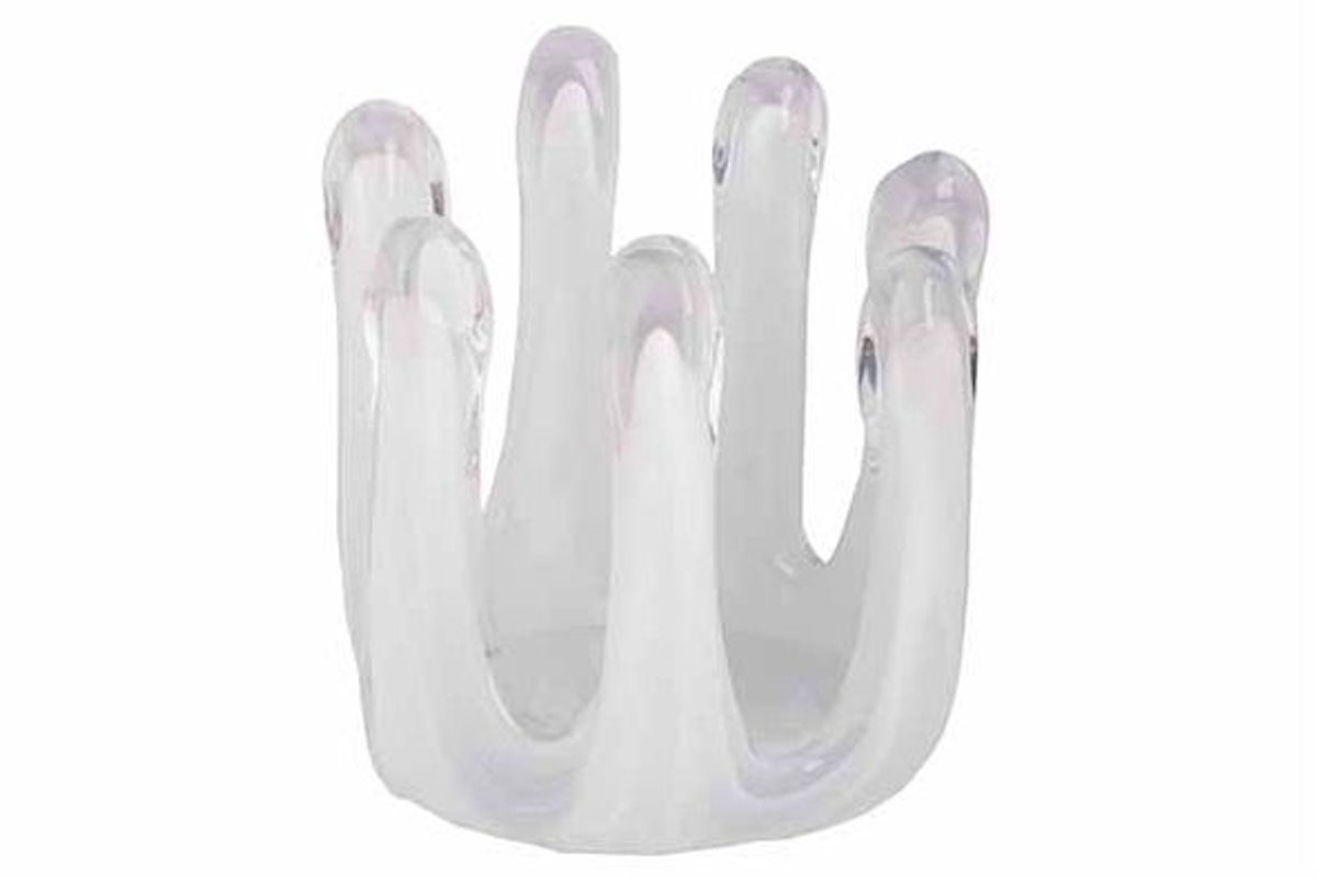 Windlicht Drops Wit 13x13xh14cm Organisc H Glas