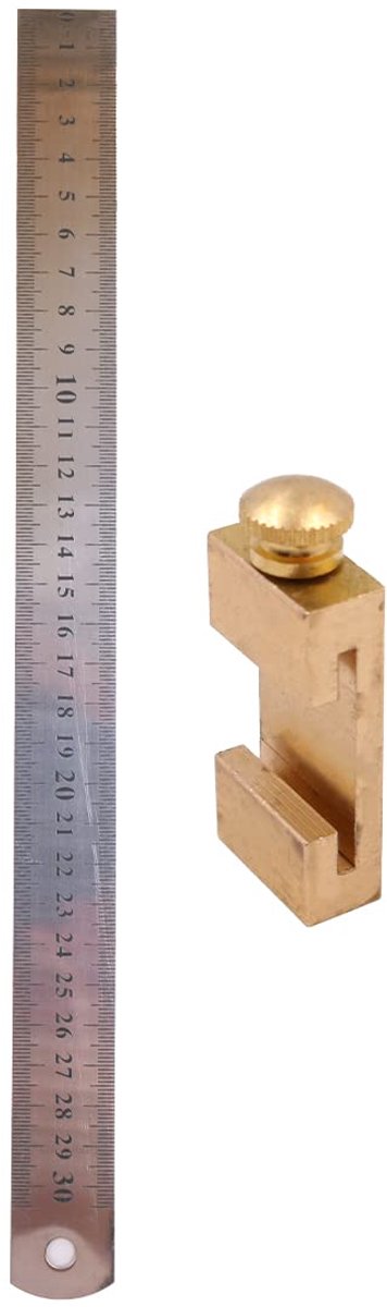 liniaal markeringsmeter stop liniaal 30 cm met messing positioneringsblok voor timmerlieden en thuisgebruikers
