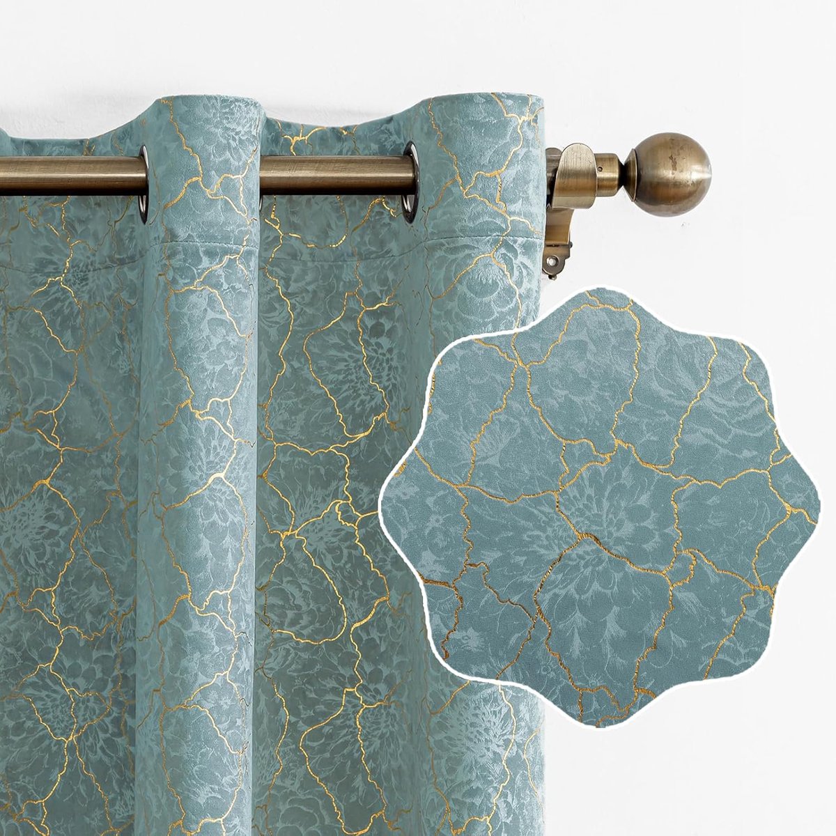 Set Van 2 Thermische Verduisterende Gordijnen, 140x200cm, Fluweel Warmte-Isolerende Gordijnen, Geschikt Voor Woonkamer Slaapkamer, Modern Design Met Oogjes, Grijsgroen