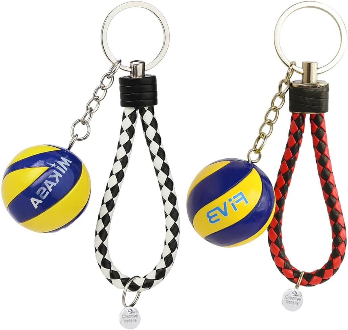 2 Pcs Volleyball Key Chain Set Key Chain Jewelry for Volleyball Fans Gifts for Volleyball Lovers Delicate Students - ShopVlot