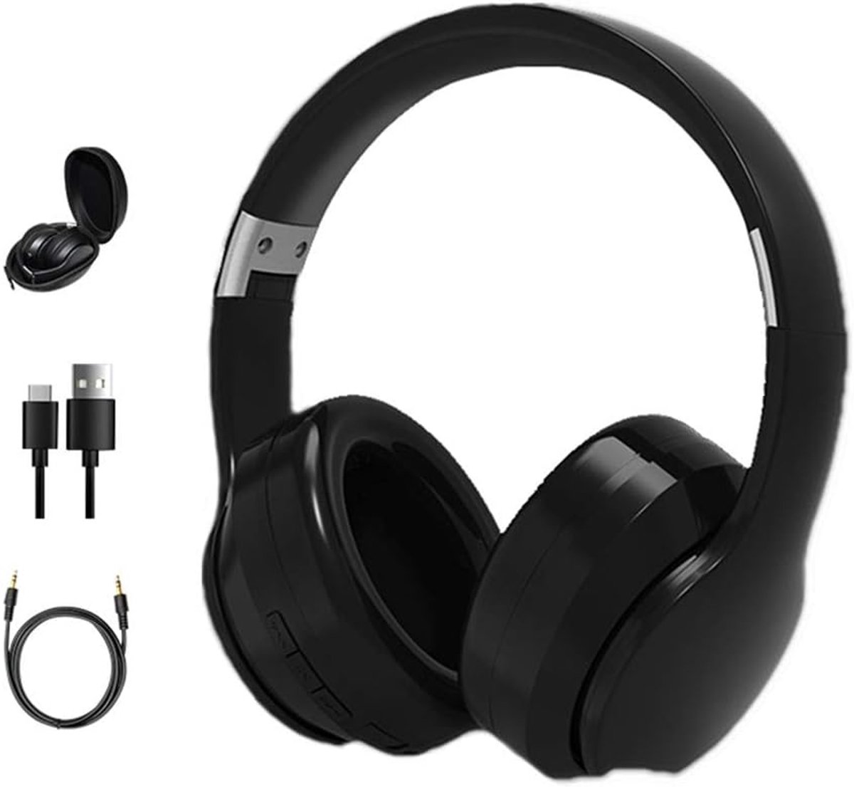 Noise cancelling headphones with microphone bluetooth headphones deep bass wireless headphones comfortable protein ear - ShopVlot