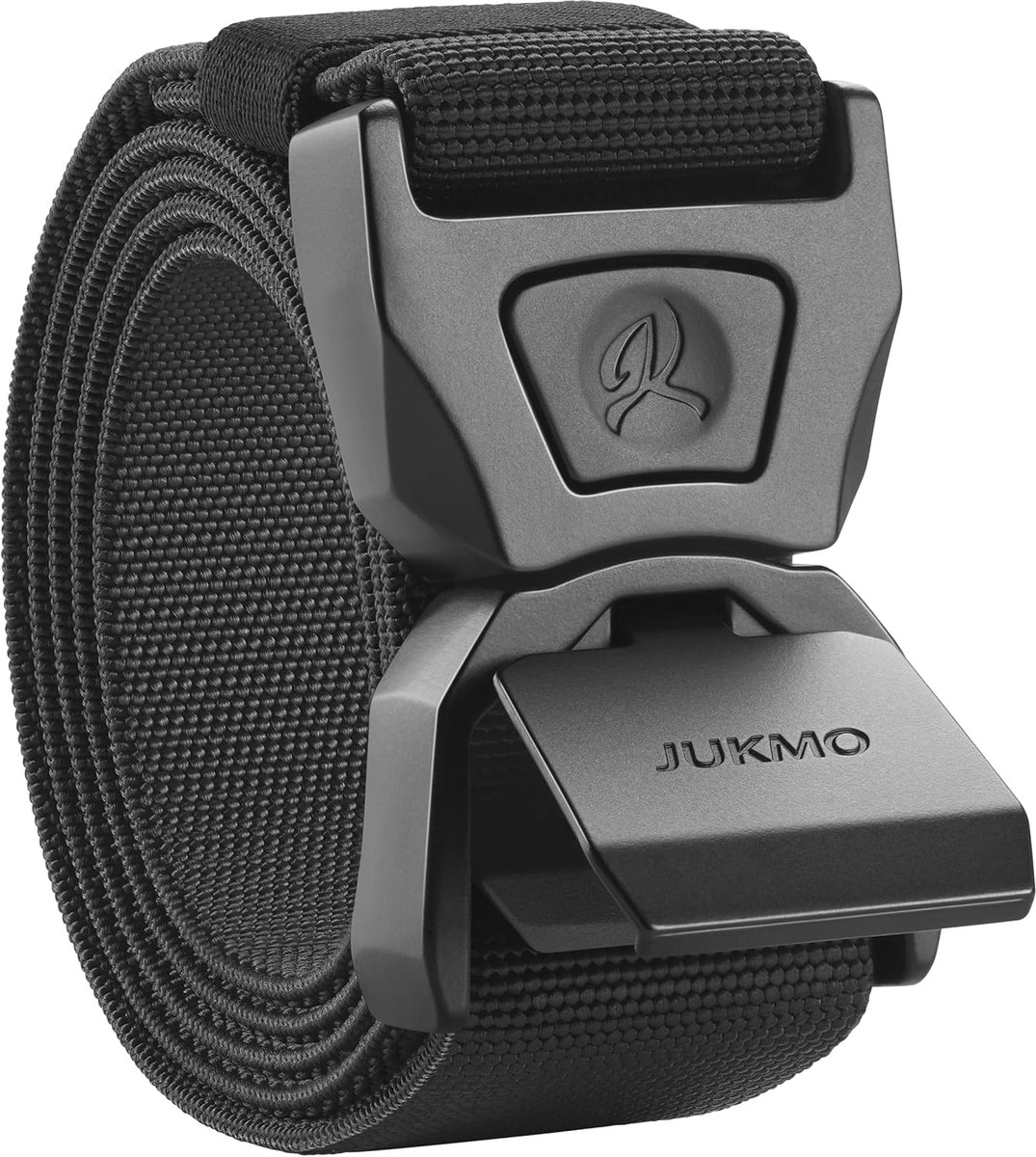JUKMO Quick Release Tactical Belt, Military Work 1.5" Nylon Web Golf Belt with Heavy Duty Seatbelt Buckle, Black - ShopVlot