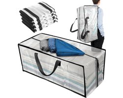 Withosent 4 Transparent Long Waterproof Moving Bags with Zipper and Handle, Alternative to Moving Carton for Duvets - ShopVlot