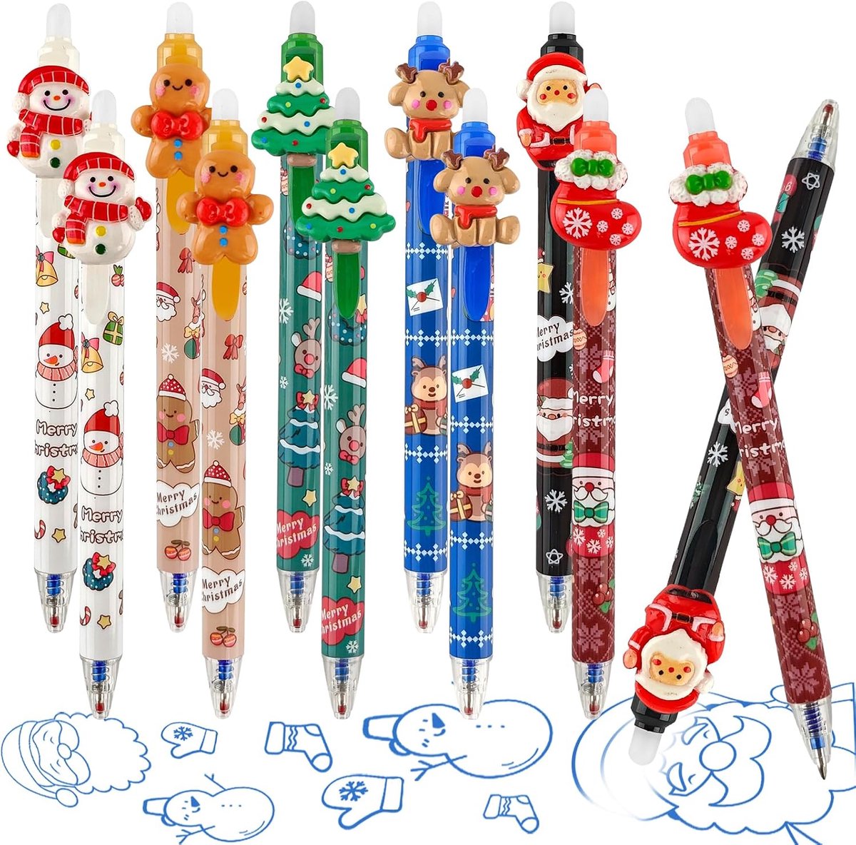 12PCS Erasable Pen Christmas Set - ShopVlot