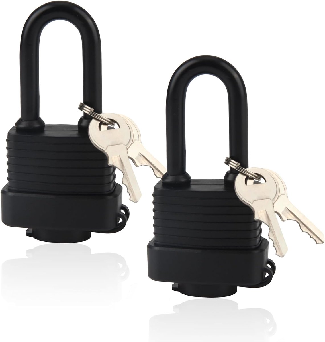 Hangslot, lang, 40 mm, 2 stuks, voor buiten, met sleutel, weerbestendig - ShopVlot