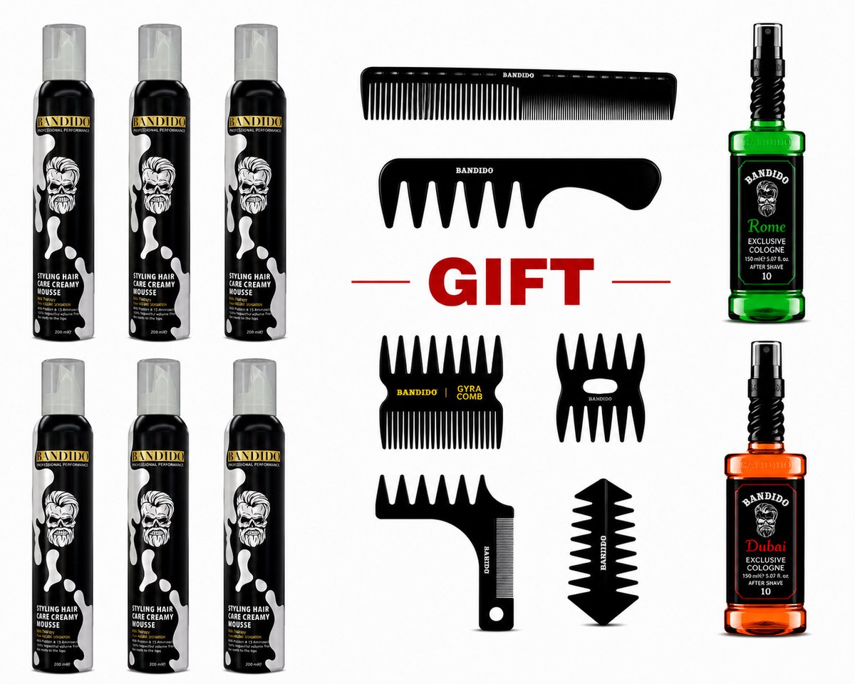 Bandido Haarstyling - Haarmousse 6x 200ml Sterke Fixatie