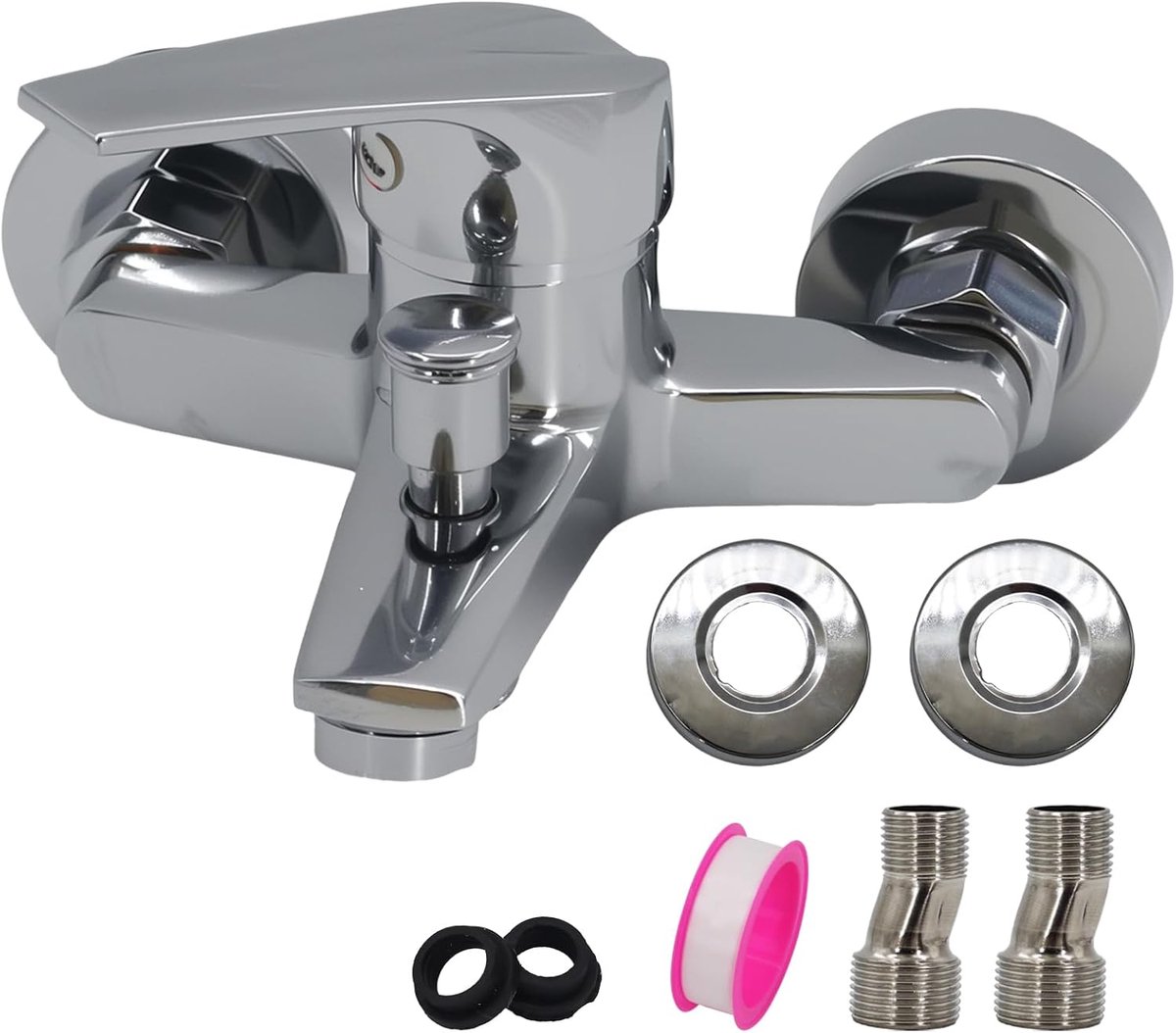 Surface mount bathtub faucet, wall mounted bath faucet, alloy single lever shower fixture and weighted triple hinged - ShopVlot