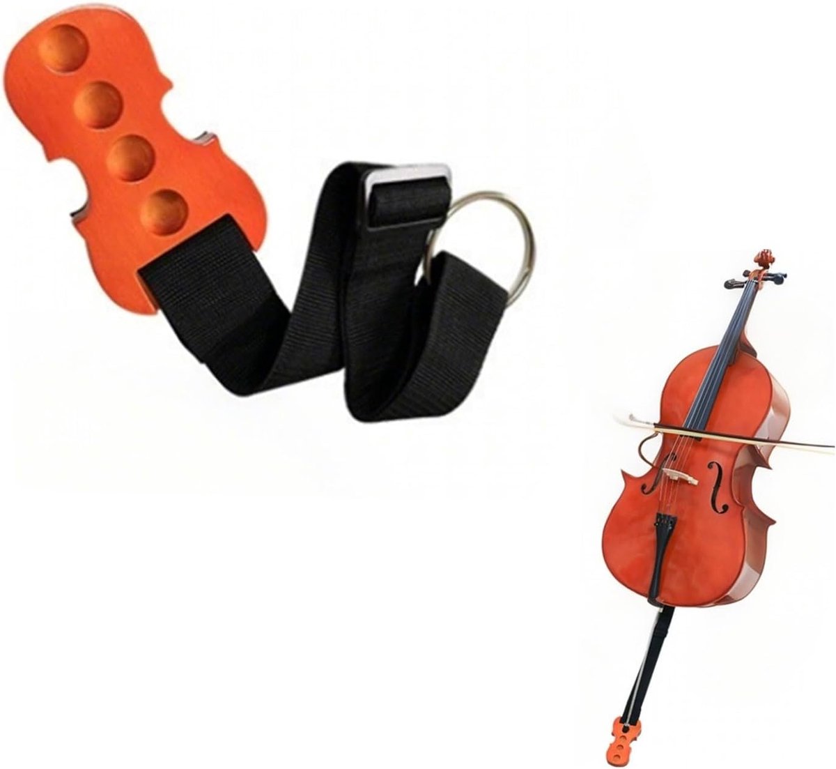 Cello Endpin Stopper, Accessories Parts, Cello Stand with 4 Holes and Adjustable Nylon Strap, Protection for Cello - ShopVlot