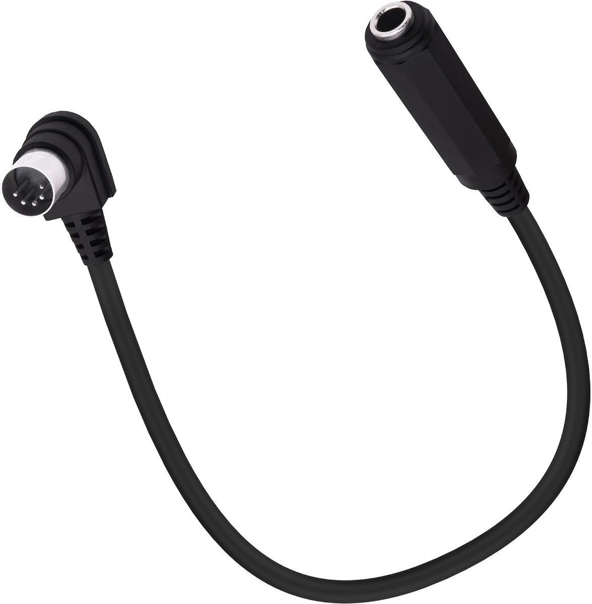 6.35mm 1/4 inch jack to MIDI DIN 5pin male cable 90 degree right angle DIN 5pin TRS stereo audio adapter cable for - ShopVlot