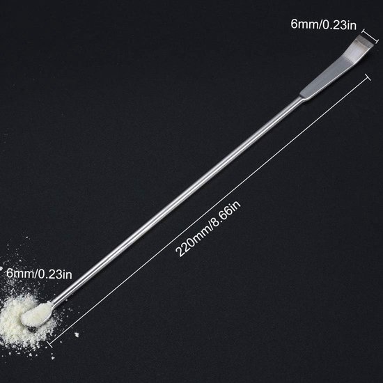Laboratory Spatula Stainless Steel Spoon, Mini Micro Spoon, Laboratory Spoon, Silver 22cm Micro Medicine Spoon (2 PCS) - ShopVlot — afbeelding 4