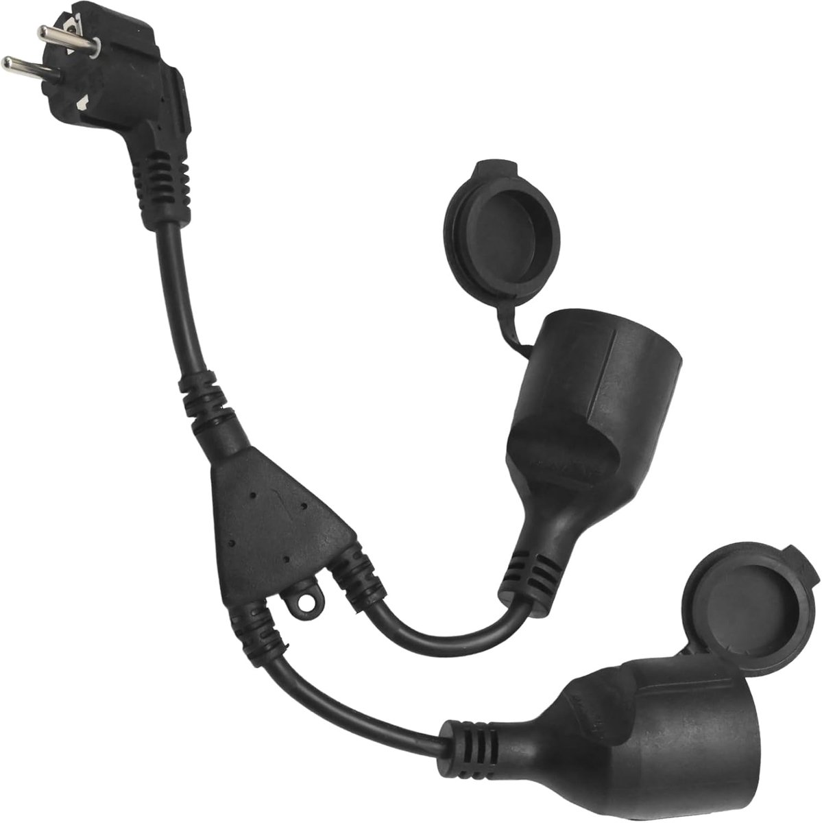 Verlengsnoer IP44 waterproof - dubbele aansluiting - flexibel PVC en rubber - geschikt voor buitengebruik - ShopVlot