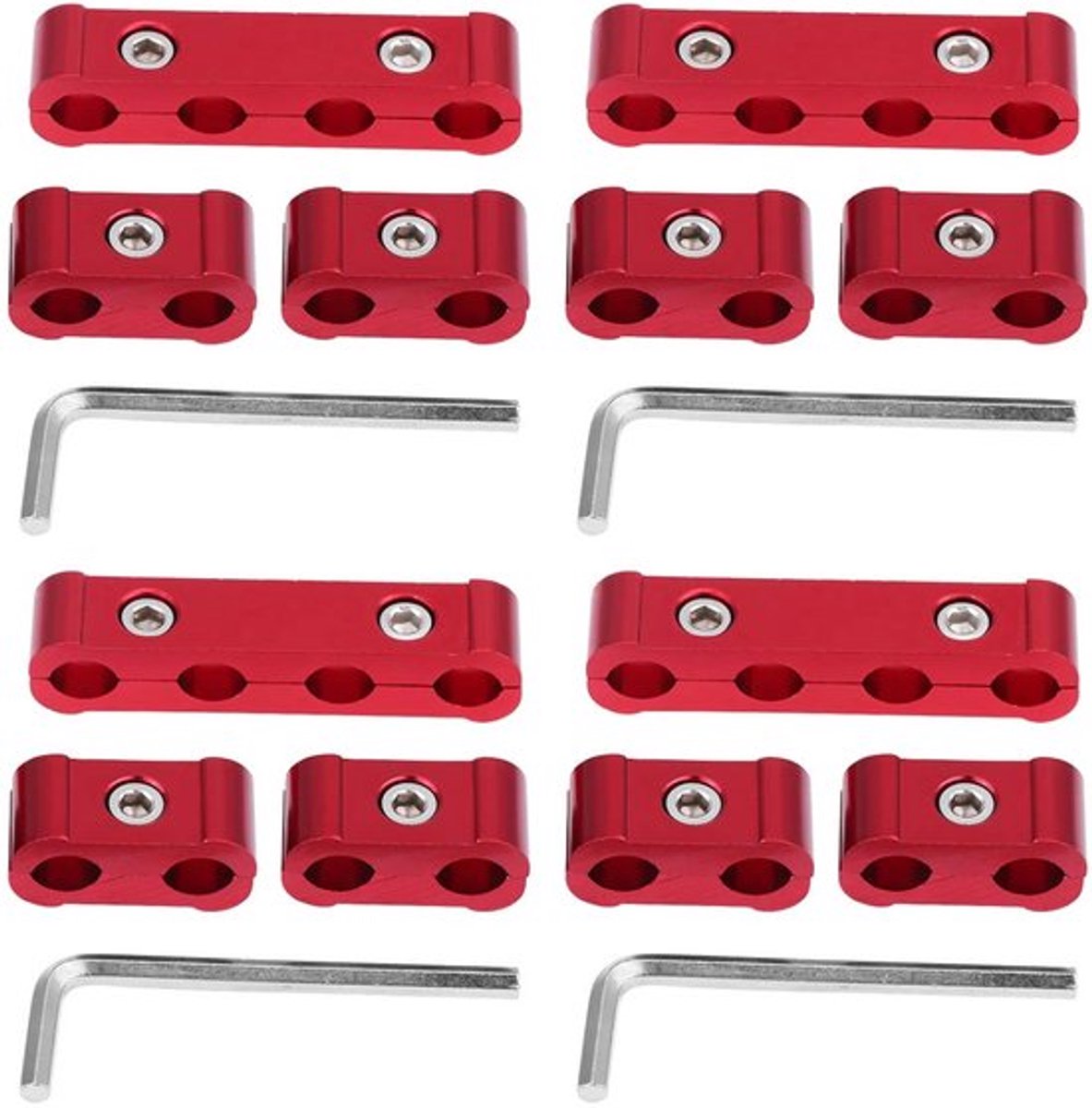 12 stuks aluminium motorbougiekabelscheider voor 8 mm, 9 mm en 10 mm standaard rood