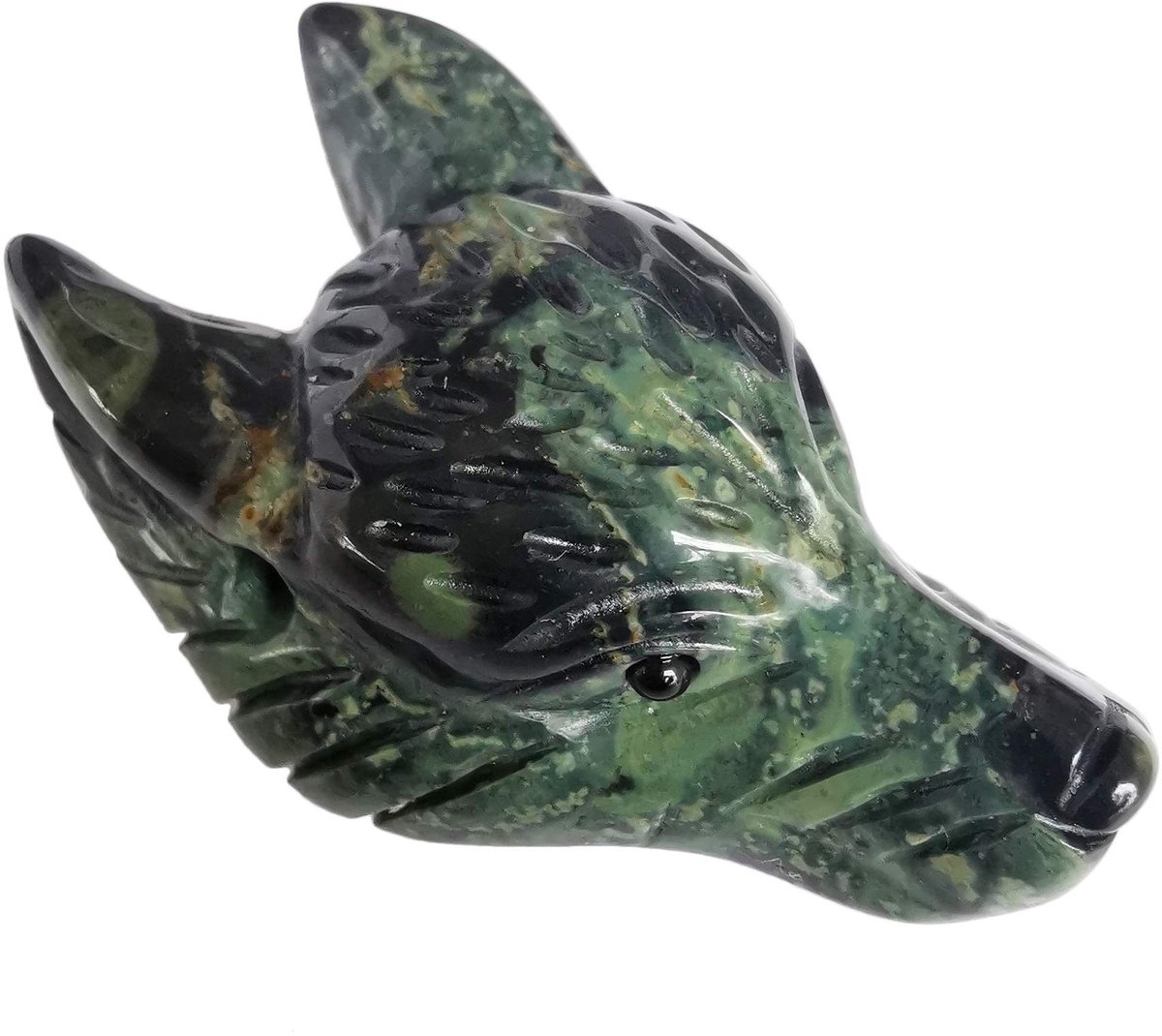 Solidchoice - Kambaba Jasper Wolf Hoofd Beeldje 40mm