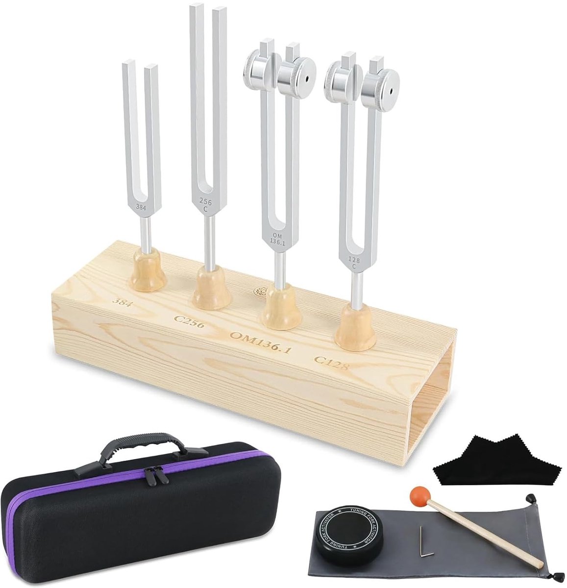 Solidchoice - Set van 4 Therapeutische Stemvorken voor Chakra Therapie