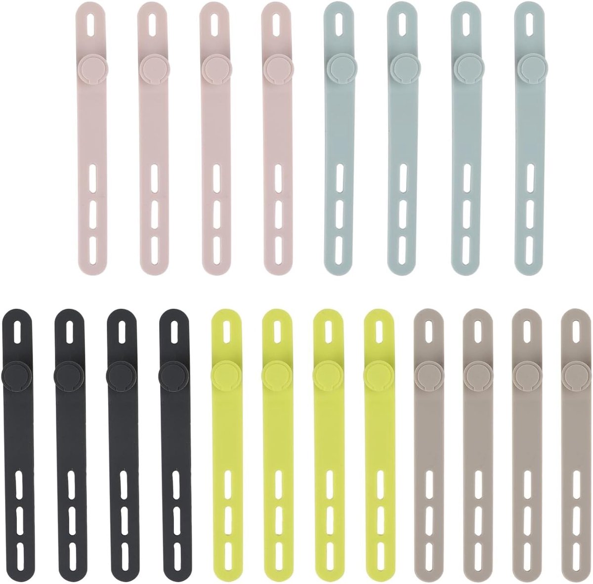 Herbruikbare siliconen kabelbinders - 20 stuks - Multi-kleur - Efficiënte kabelorganisatie voor thuis - ShopVlot