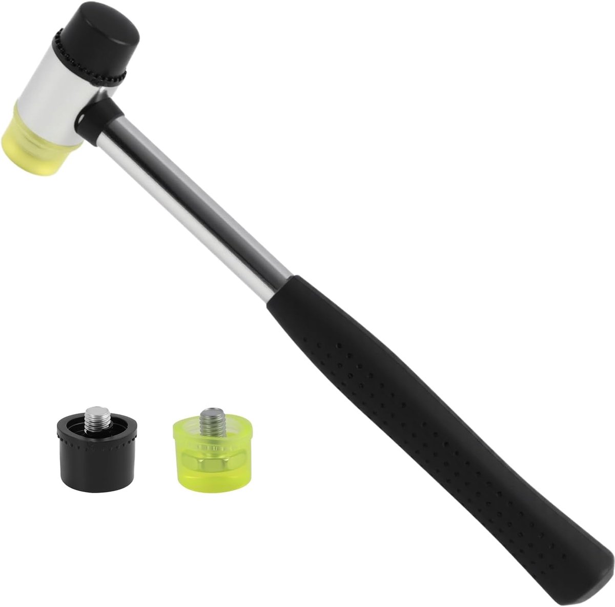 Rubberen hamer 25mm - met antislip handvat - inclusief 2 vervangende koppen - ideaal voor meubels en tegels - ShopVlot