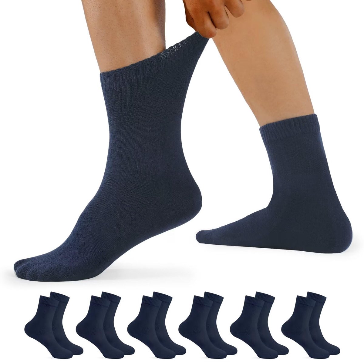 Solidchoice - 6 Pairs Diabetessokken voor Dames en Heren, Comfortabel en Elastisch