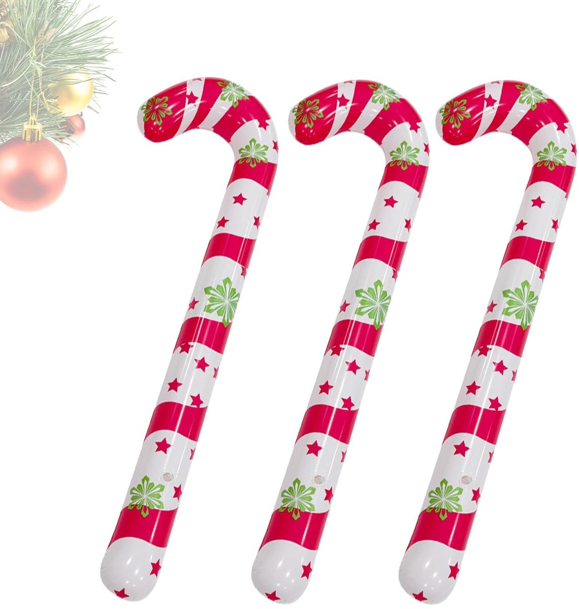 Solidchoice - 3-delige Opblaasbare Snoepstok Kerstdecoratie