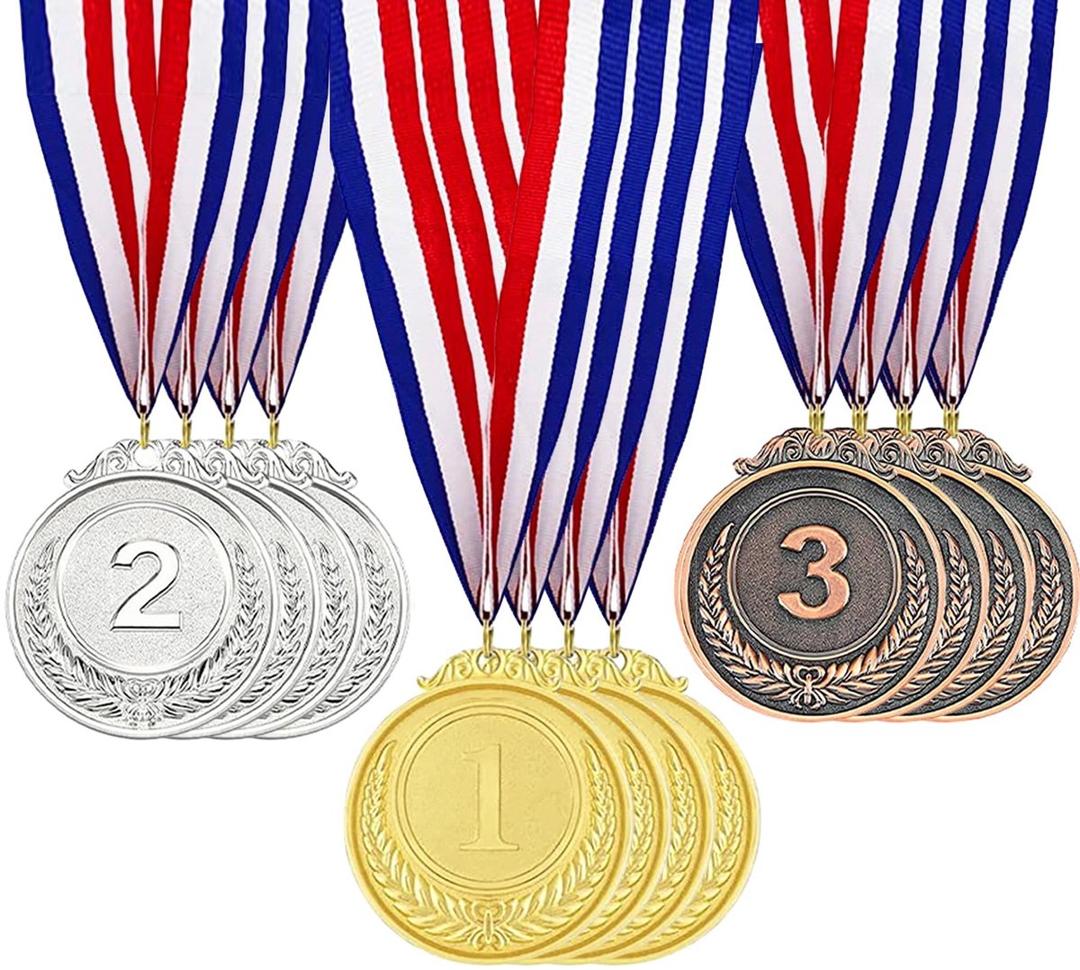 Solidchoice - Set van 12 Medailles voor Wedstrijden met Halsbanden
