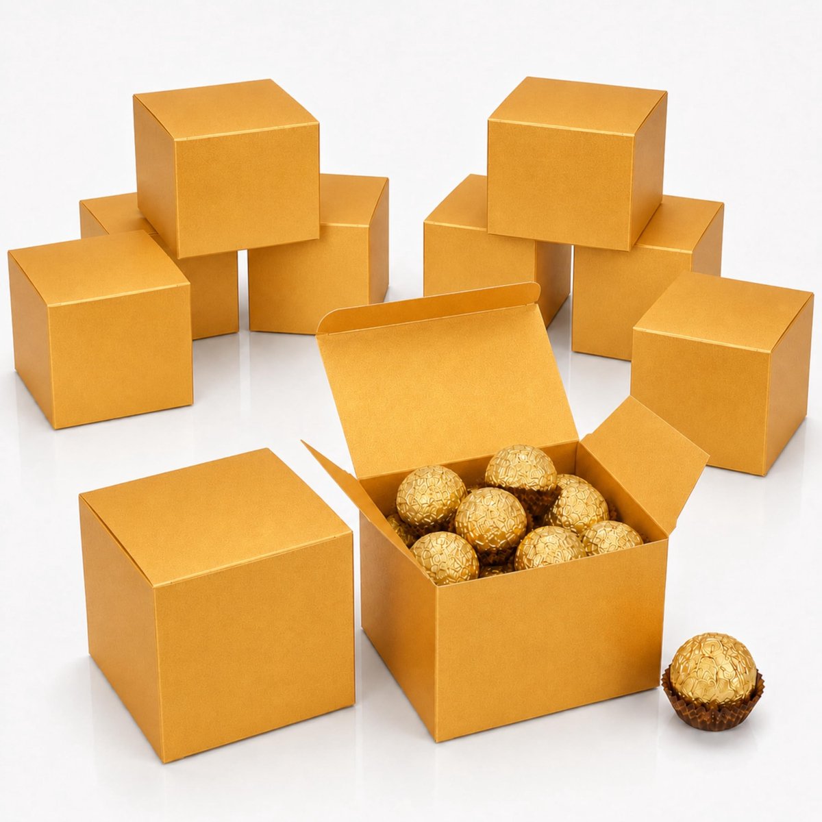 Solidchoice - Set van 12 Luxe Cadeau Dozen met Moeder van Parel Motief 10x10x10cm