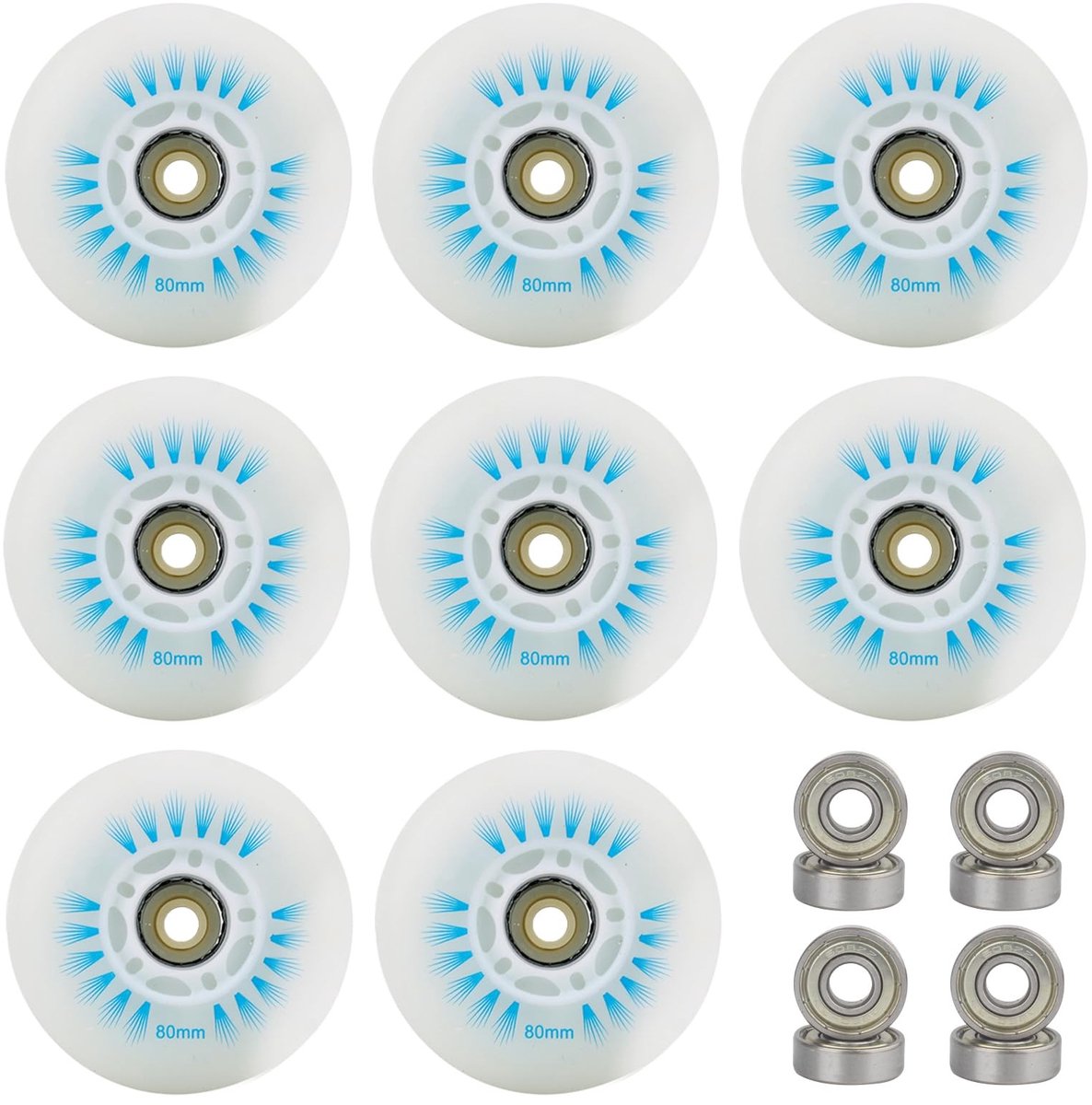 Solidchoice - Set van 8 Inline Skate Wielen 80mm Vervangingswielen