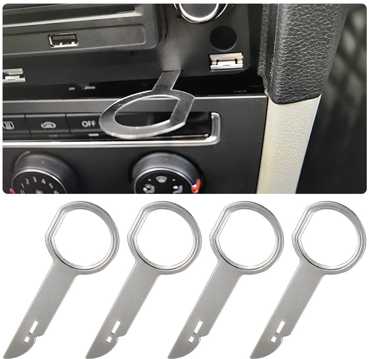 Solidchoice - Set van 4 Auto Radio Verwijdertools van RVS