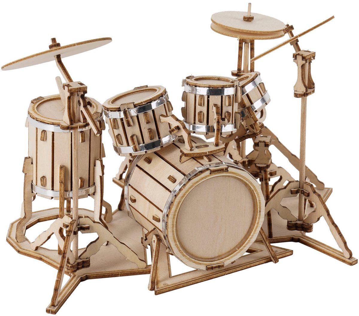 Solidchoice - 3D Houten Puzzel van een Miniatuur Muziekinstrument (Drum)