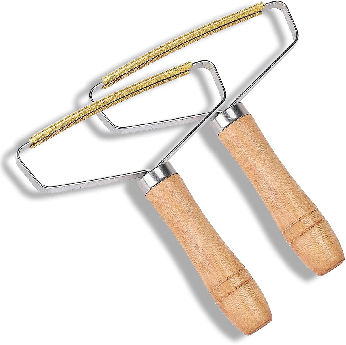 Solidchoice - 2 Stuks Handmatige Pluisverwijderaars van Hout