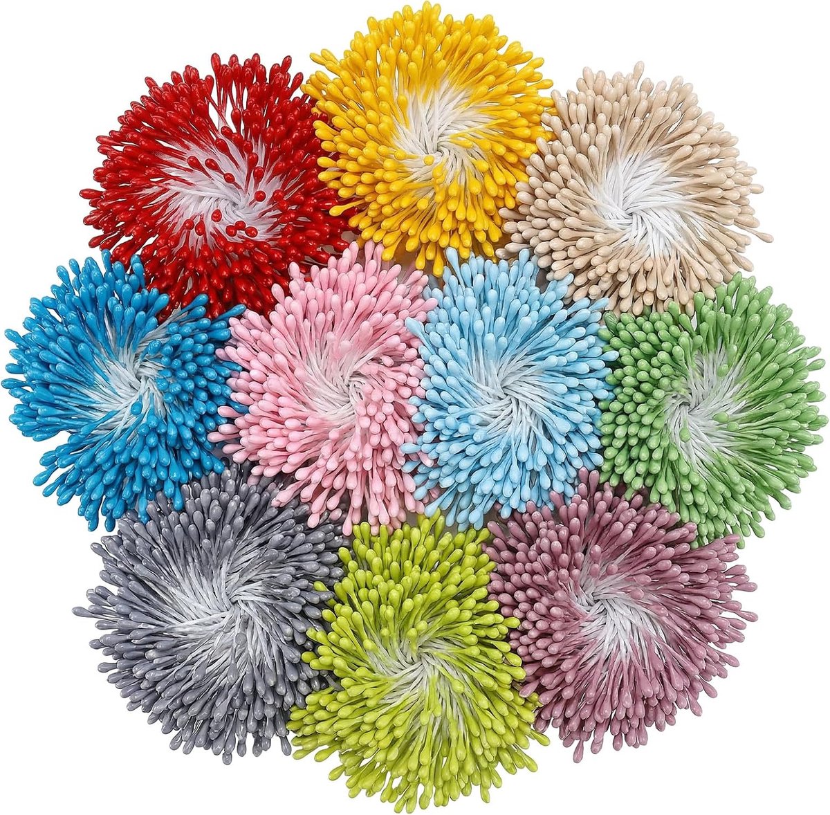 Bloem Stamens 3mm - Kunststof en Katoen - Dubbele Kop - Perfect voor DIY Bloemstukken - ShopVlot