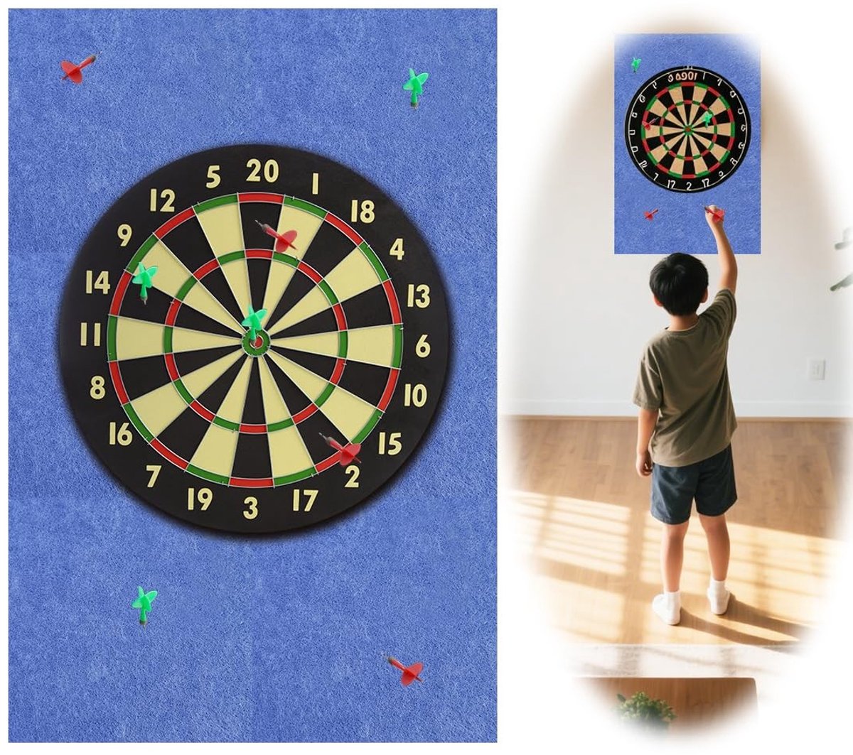 Dartboard Wandbescherming - Grijs - 30,5 x 30,5 cm - Zelfklevende Vilt Wandbescherming - Voor Dartsborden