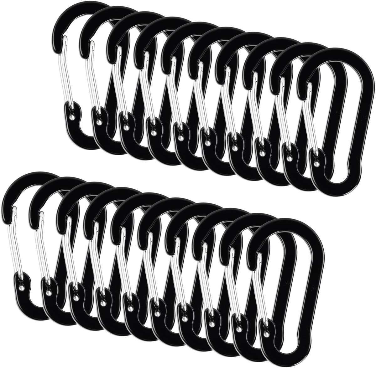 Solidchoice - Set van 20 Aluminium Carabiner Clips voor Outdoors