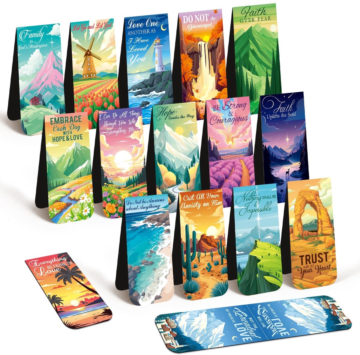 Solidchoice - Set van 16 Magnetische Boekenleggers met Inspirerende Ontwerpen