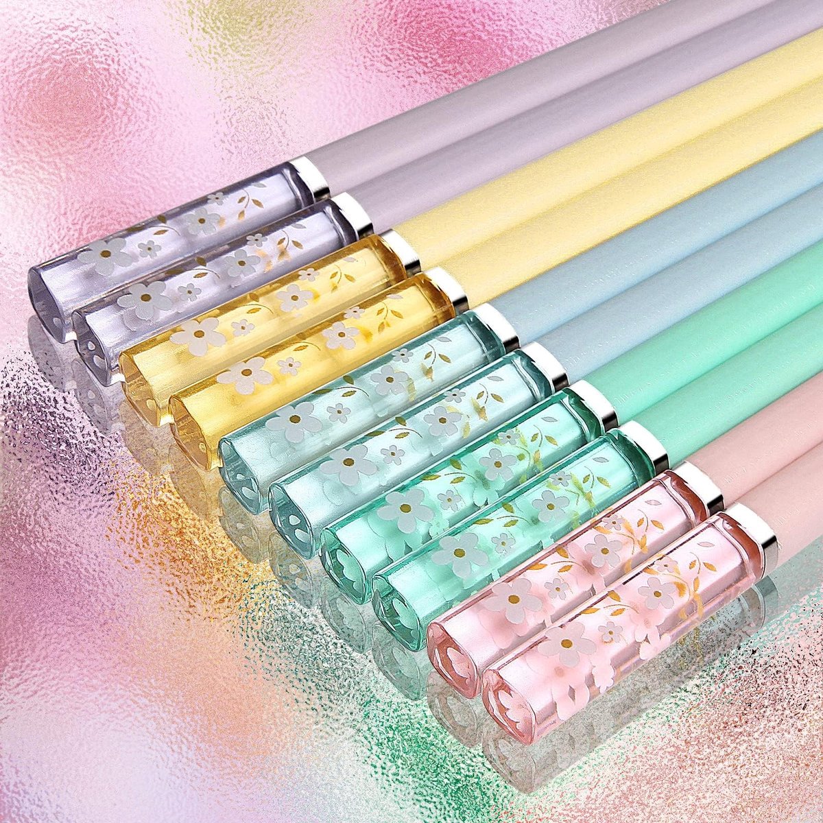 Solidchoice - Set van 5 Herbruikbare Fiberglas Chopsticks met Antislip